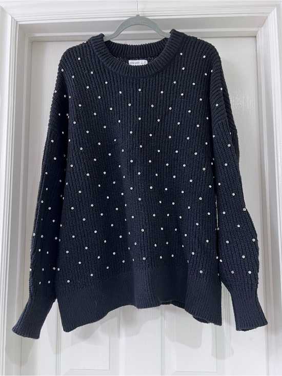 Nine West Sweaters - Black Jewel Embellished Knit Sweater